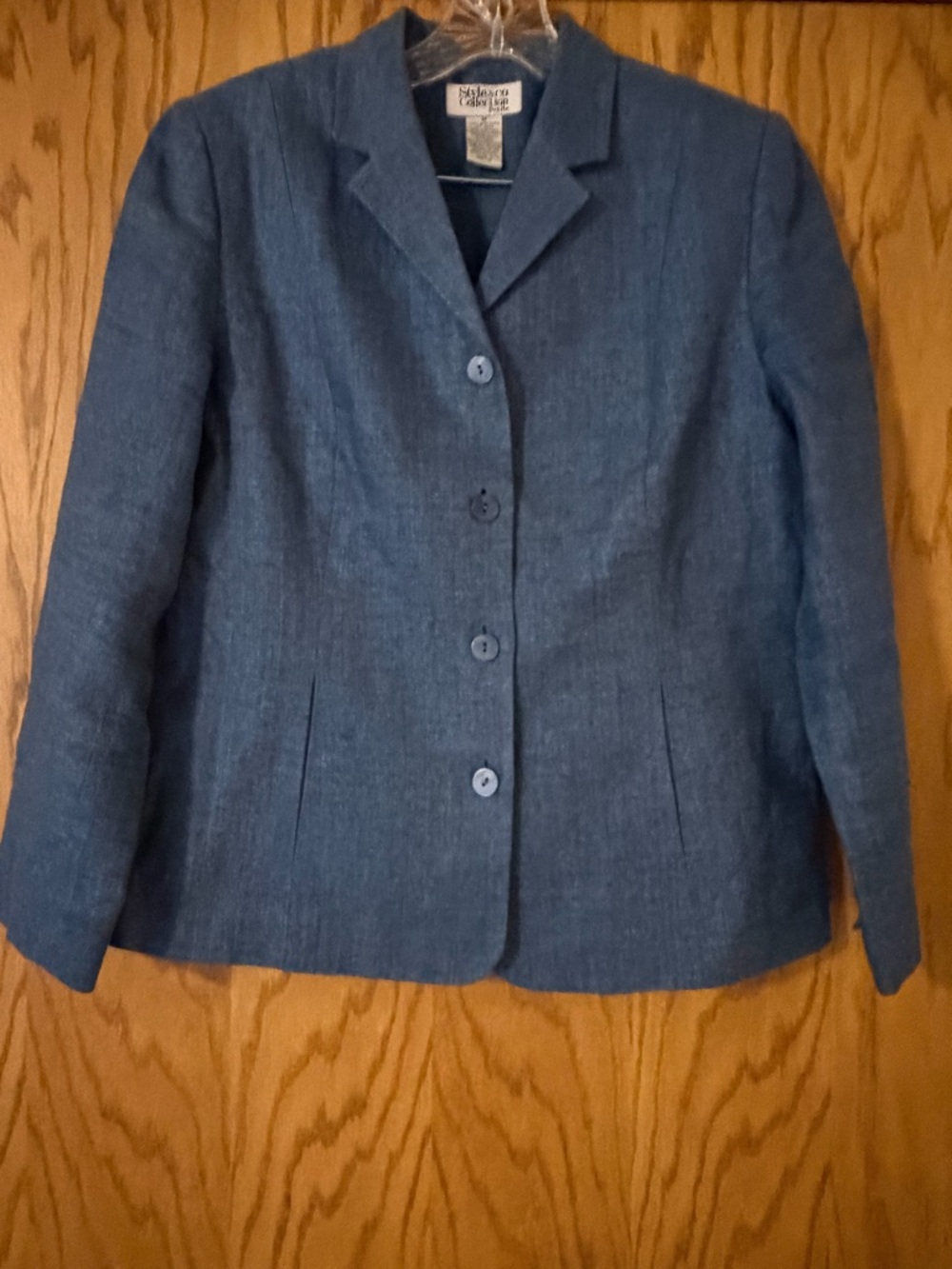 Style & Co. Heathered Blue Notch Collar Blazer